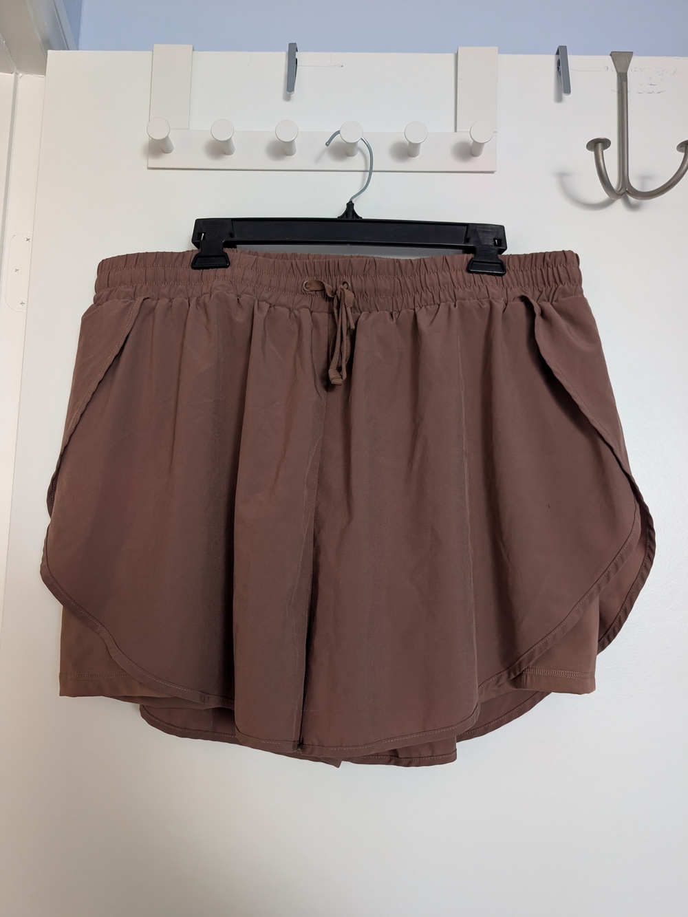 NY Collection Brown Athletic Drawstring Shorts